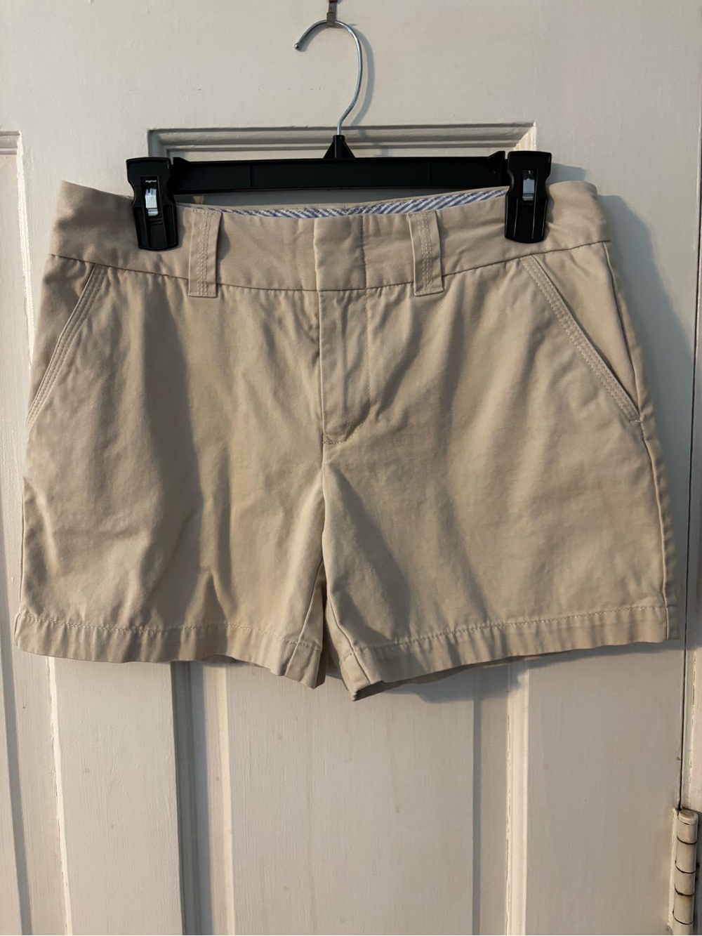 Tommy Hilfiger Chino Shorts Beige Cotton Size 6 Women Casual Twill Pockets